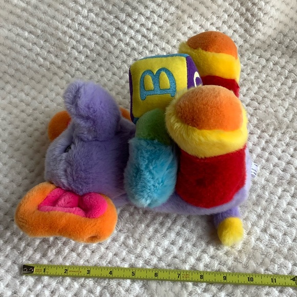 Aurora Baby Plush Rainbow Multi Coloured ABC Musical Elephant Stuffed Animal Toy - Picture 11 of 11